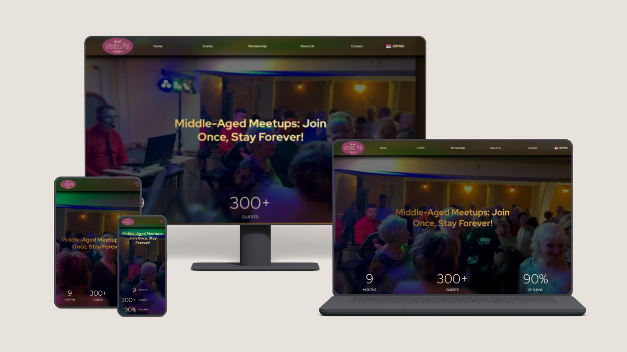 Veseljak website mockup